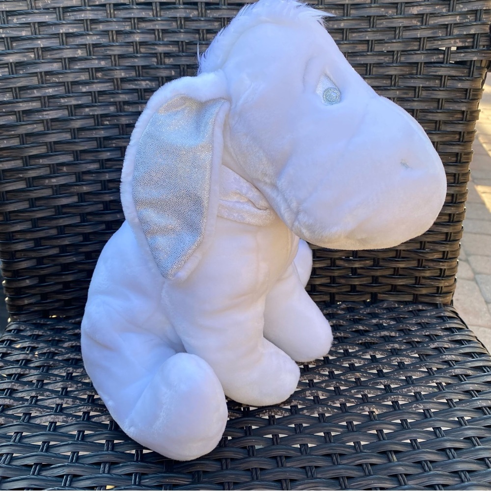 Disney Store Snowflake Pals Eeyore White Silver Plush Stuffed Animal Toy 12"